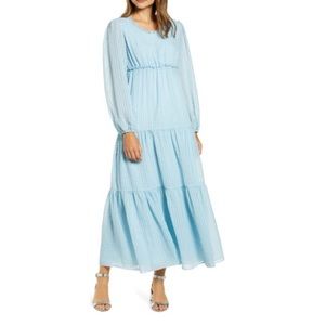 Rachel Parcell Tiered Long Sleeve Maxi Dress